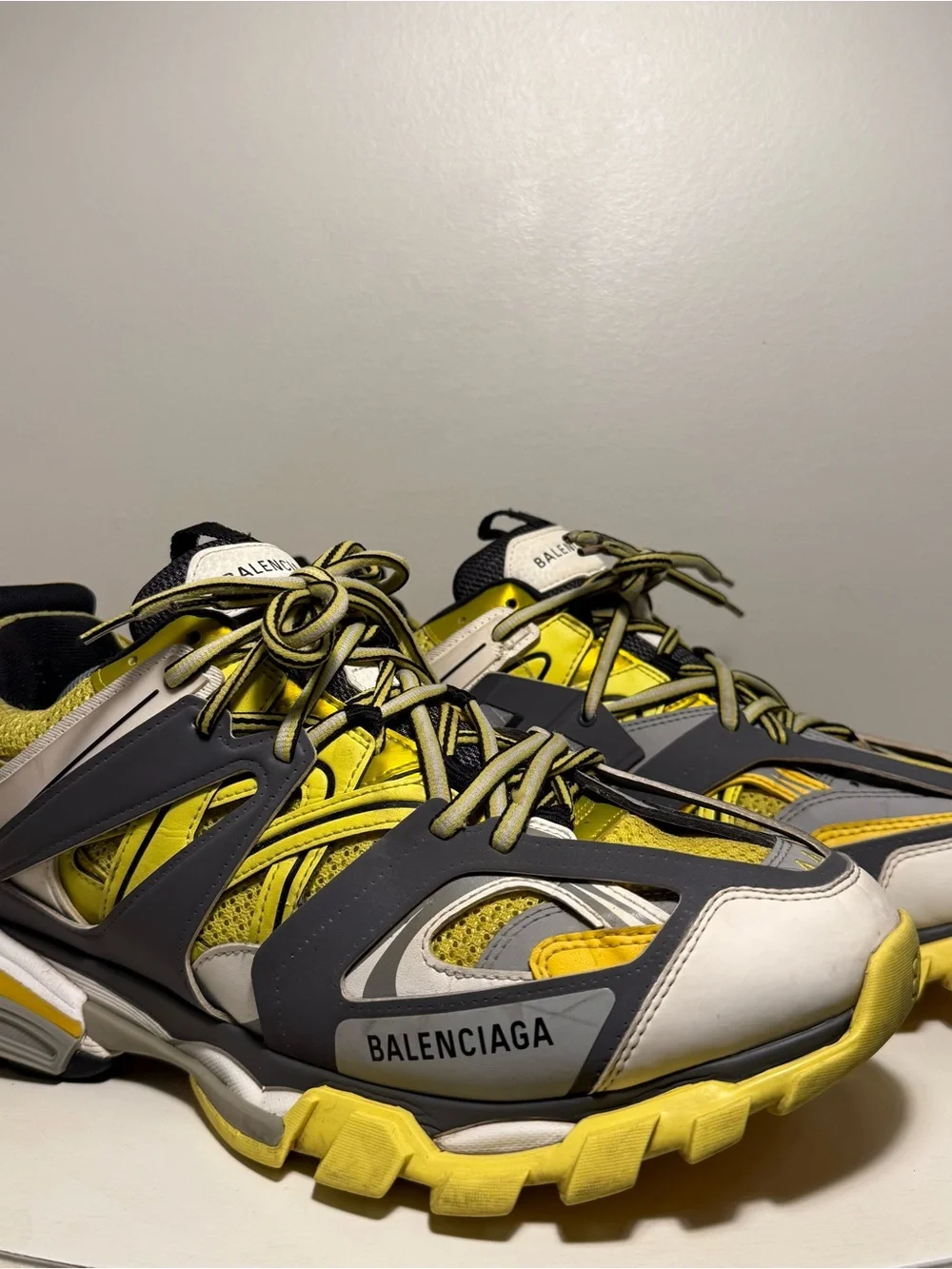 Balenciaga Track Yellow Gray White Athletic Sneaker Men’s Size 11 Chunky Lace Up